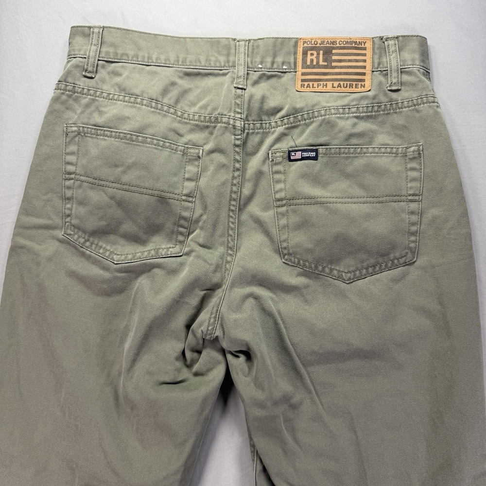 Polo Jeans Ralph Lauren Pants Womens Size 8 Green 5 Pocket Straight Leg Twill